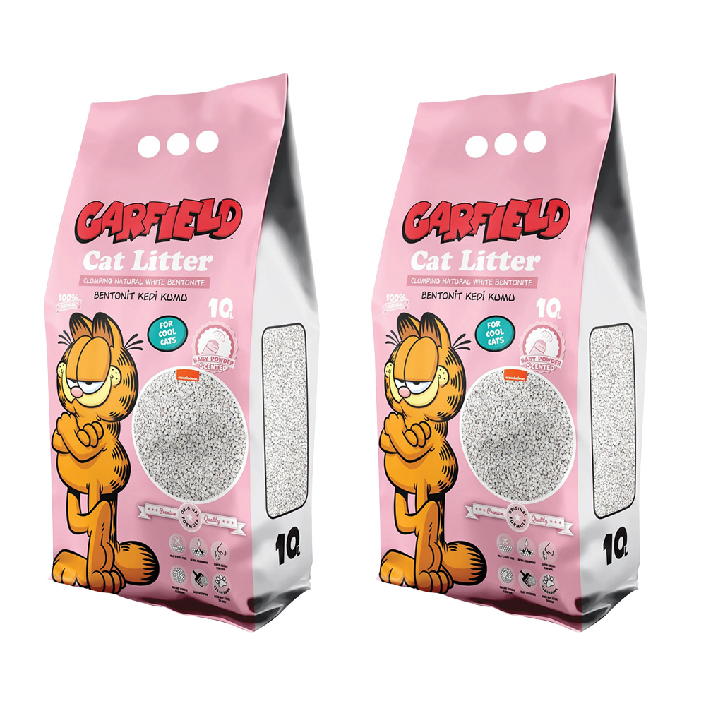 Garfield Żwirek Bentonitowy dla Kota Baby Powder 2x10L
